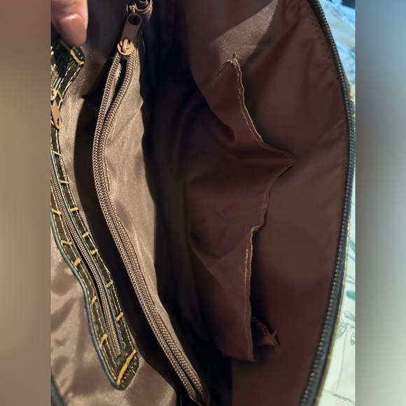 Kim Rogers Brown Faux Croc Leather Hornback Purse - Picture 6 of 6